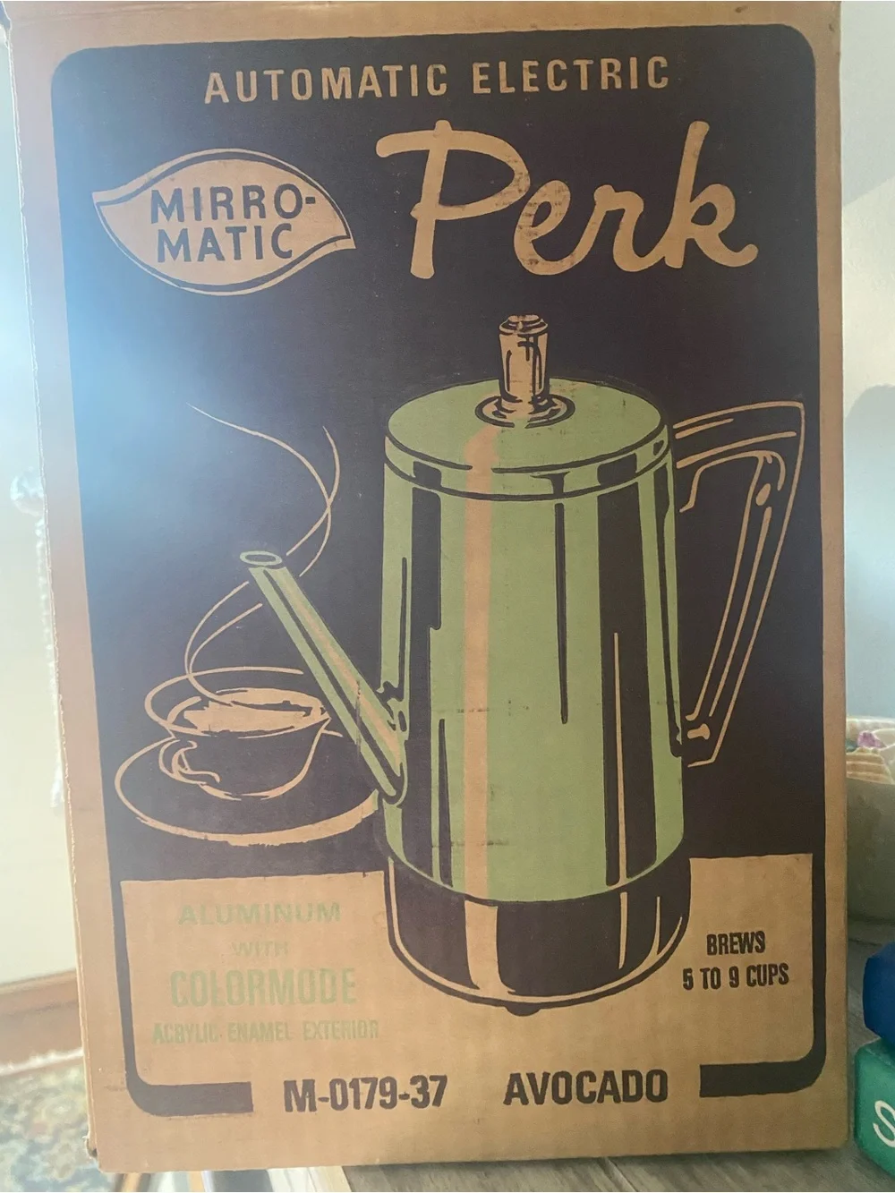 Avocado Green Mirro--Matic Coffee Percolator. New in original box.